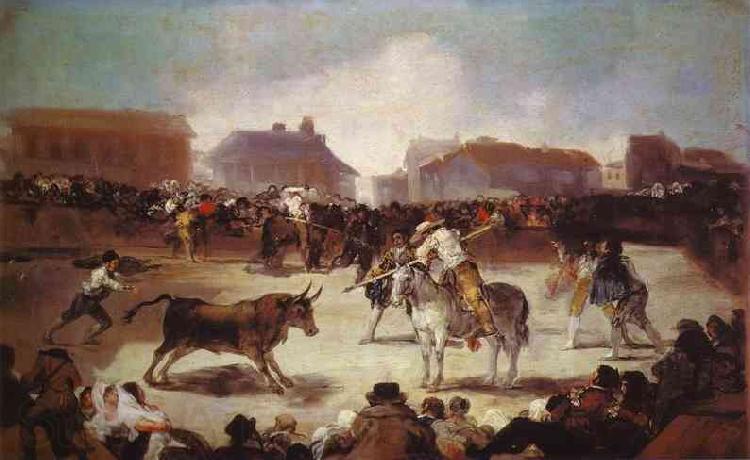 Francisco Jose de Goya A Village Bullfight Norge oil painting art